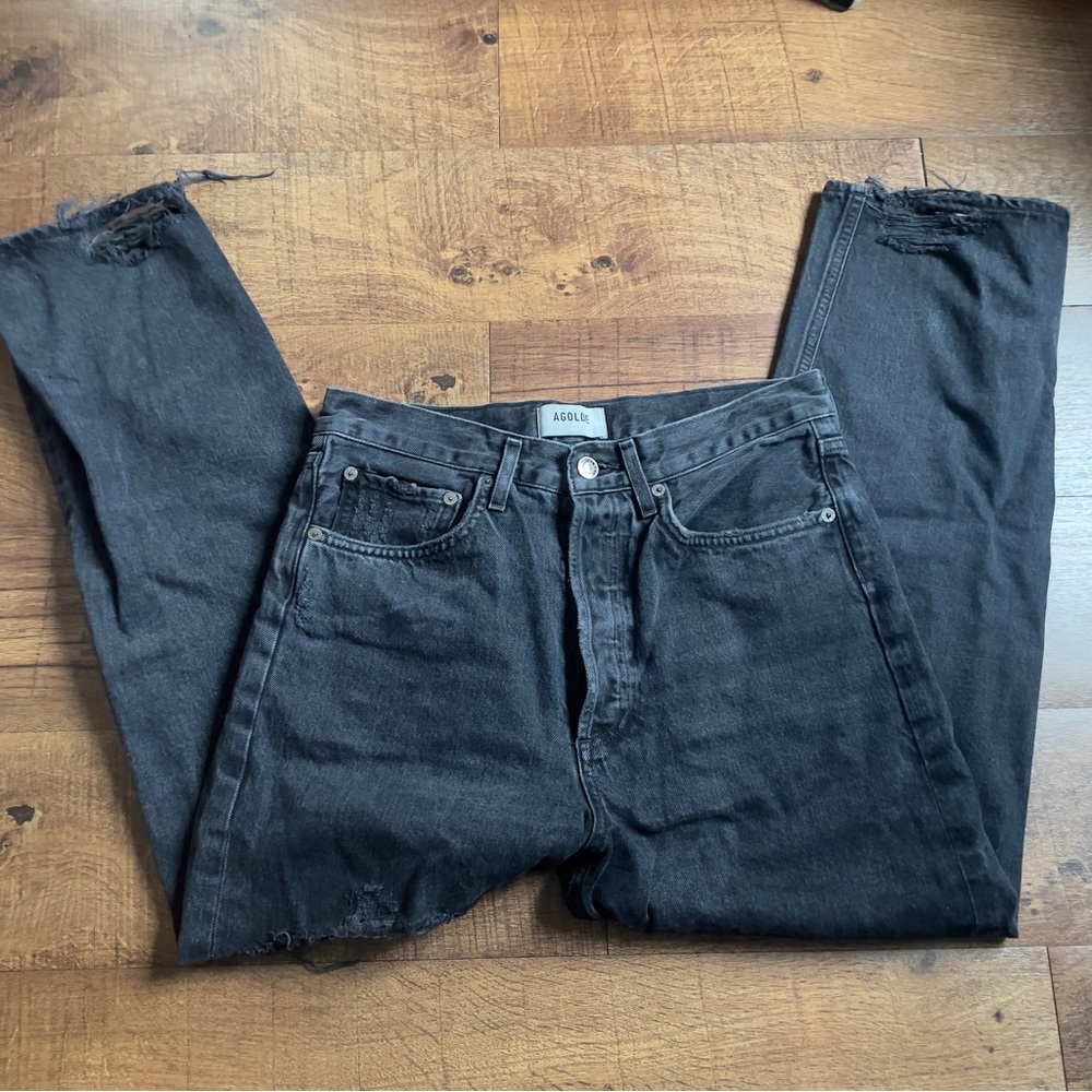 Agolde ripped black jeans